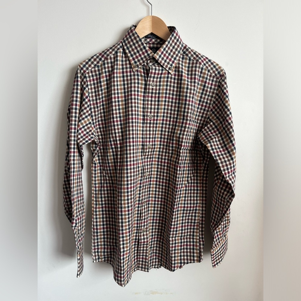 Heritage Viyella Cotton-Wool Checkered Button-down Men’s Shirt Size Small